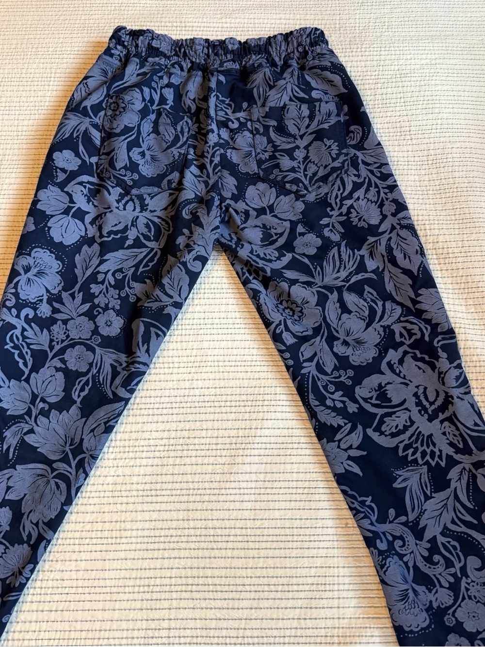 Nostalgia Navy Blue Floral Print Joggers